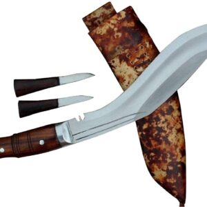 10-inch-Blade-and-Overall-15-Inch-Long-Royal-Panawala-Traditional-Real-Handmade-Gurkha-Khukuri-Rose-Wood-Handle-and-Leather-Scabbard.
