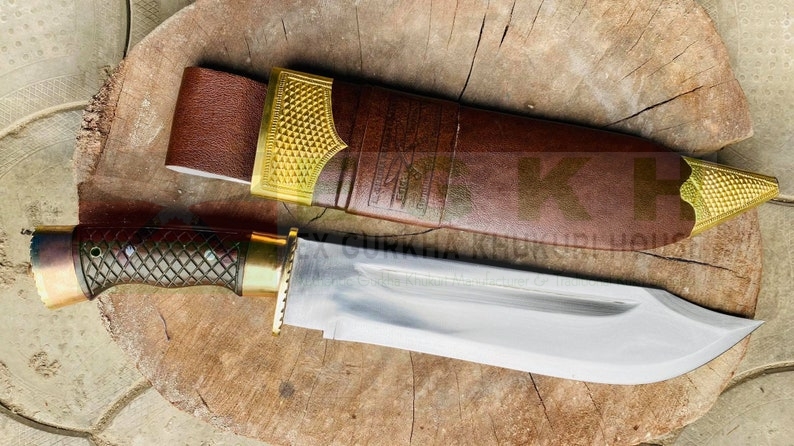 Premium Full Tang Bowie Knife with Leather Sheath