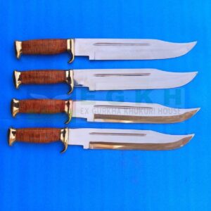 3-inch-Custom-Handmade-D2-Steel-Hunting-Bowie-13-inch-Dundee-Knives-lot-Of-4-pieces-Perfect-Balanced-Extremely-Sharp-Blades-Clip-Point-Blades