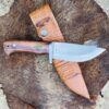 4-inch-Custom-Handmade-Utility-Knife-Fixed-Blade-Hunting-Knive-With-Leather-Sheath-Back-up-Knife-High-Quality-Materials-Beautiful-Knife