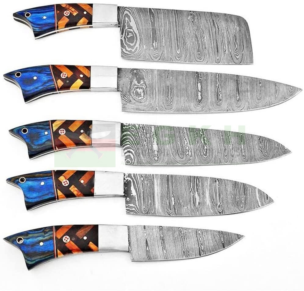 CUSTOM HANDMADE FORGED DAMASCUS STEEL STEAK KNIFE SET CHEF KITCHEN KNIVES  2719