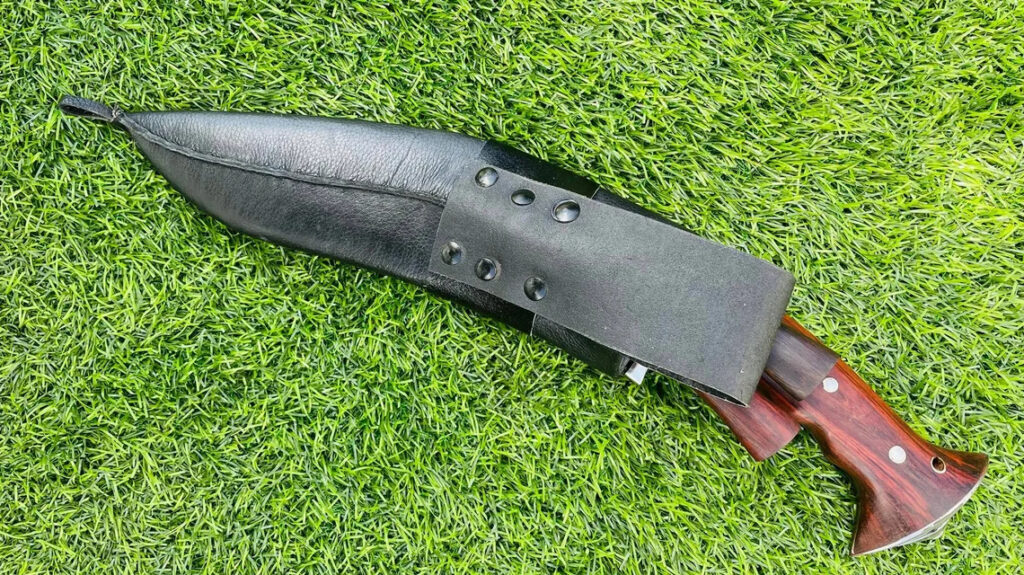 thumbnail image 2 of GK&CO. Kukri House Authentic Knife-12 Blade World War II 'The Survival Alive' Kukri/Khukuri Full Tang With Black Leather Sheath-Handmade In Nepal -Warehoused & Ship From USA 2 of 14