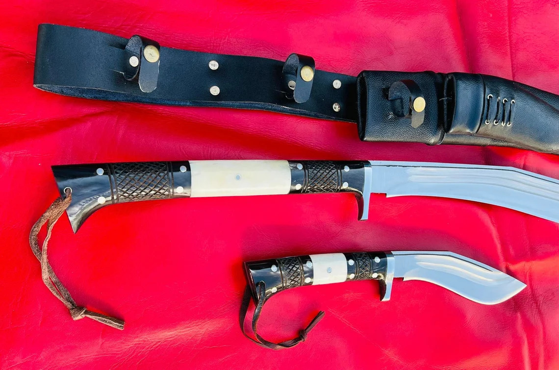 21 inch 2 Chirra (2 Fuller) Siru Sword | Shot Knife | Custom Khukuri with EUK (Extra Utility Kukri)