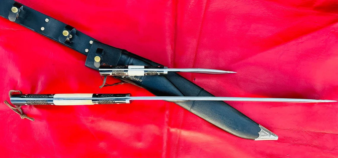 21 inch 2 Chirra (2 Fuller) Siru Sword | Shot Knife | Custom Khukuri with EUK (Extra Utility Kukri)