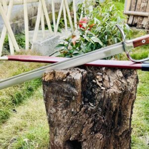 27.5″ EGKH Made Messer Sword – Clip Point Blade S Guard Handle - Gift For Him With Sheath